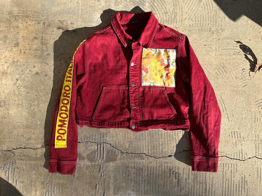 1 of 1 Handmade Pomodoro Italiano Red Denim Jacket
