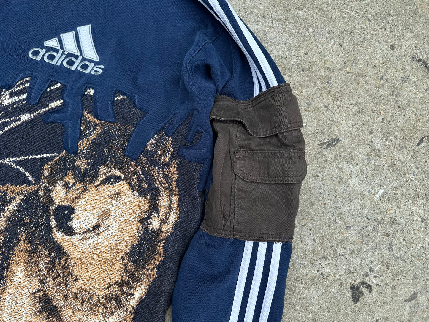 Adidas Navy Blue Howling Wolves Reworked Hoodie
