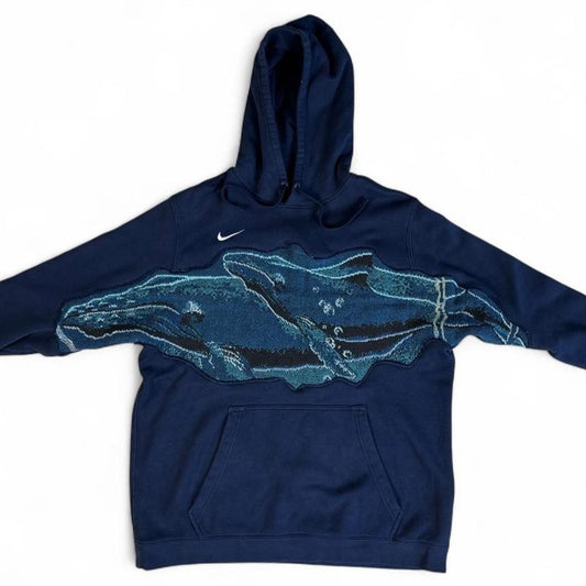 1 of 1 Handmade Humpback Whale Nike Hoodie