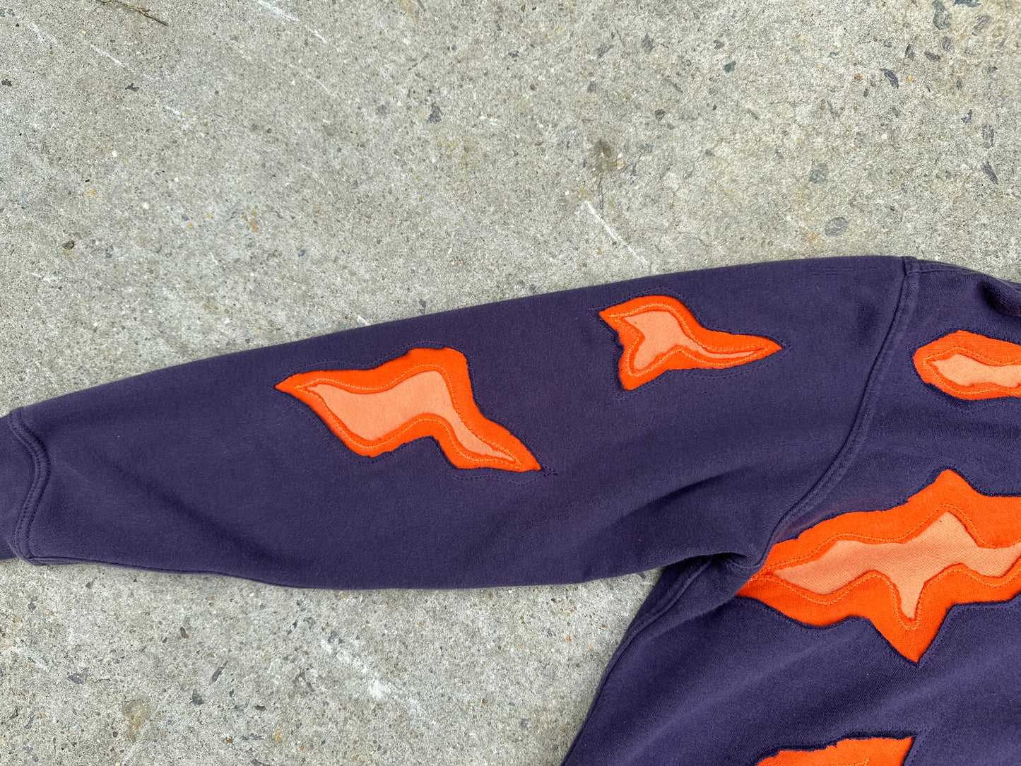 North Face On Fire Purple Reworked Hoodie