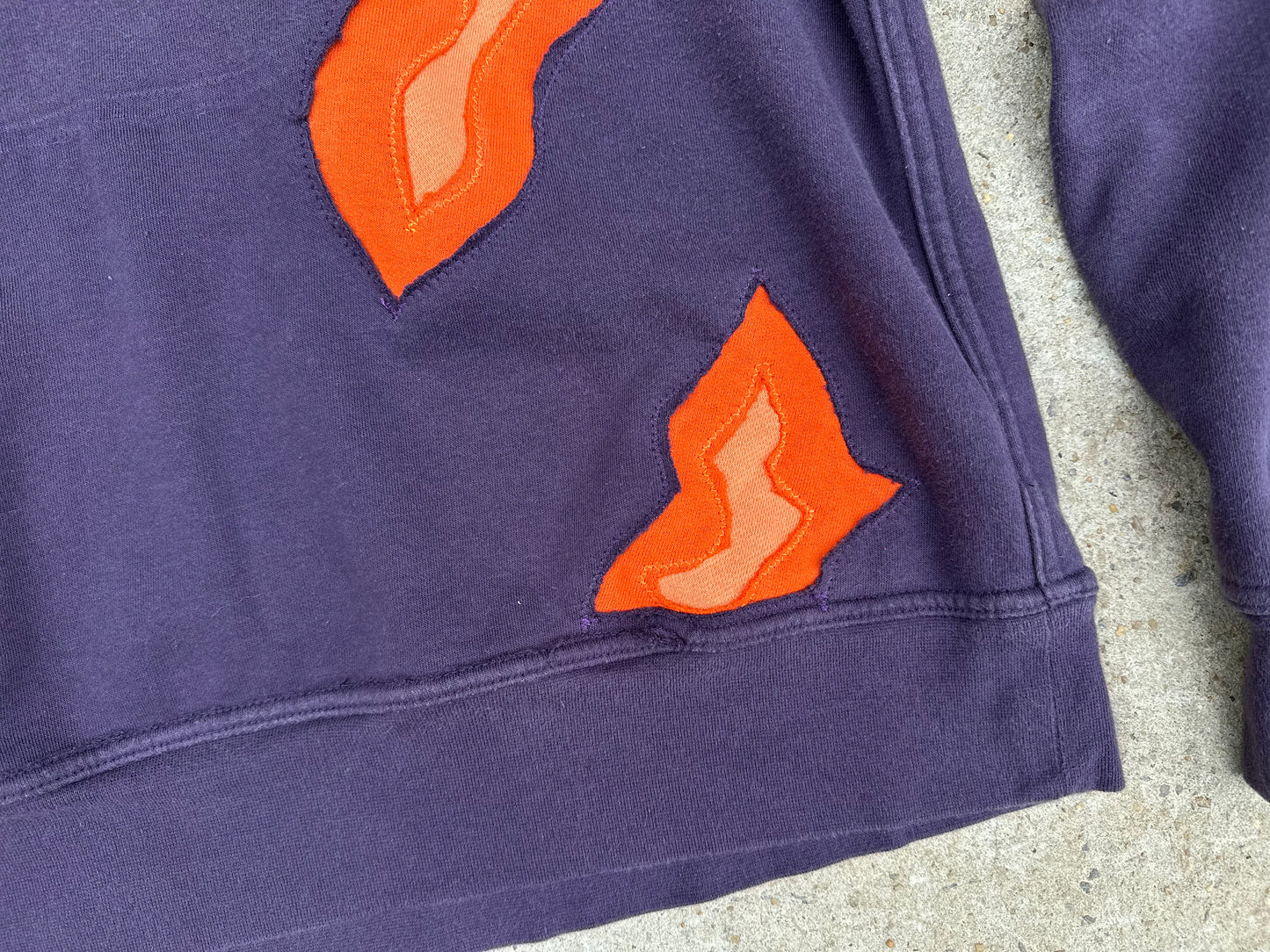 North Face On Fire Purple Reworked Hoodie