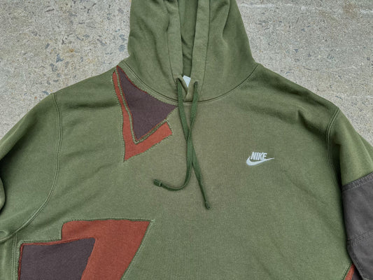 1 of 1 Handmade Nike Green Earth Geometry Reworked Hoodie