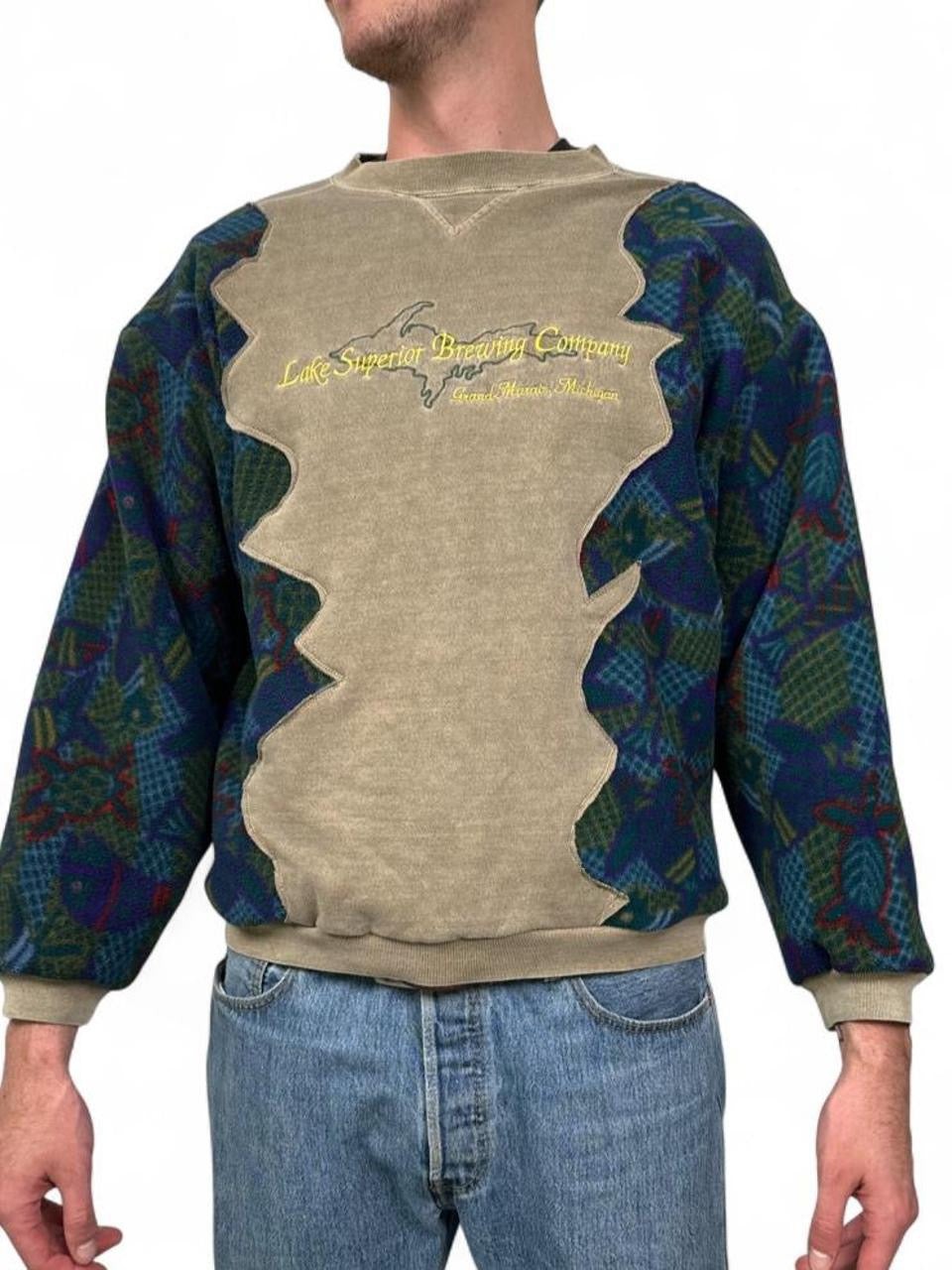 1 of 1 Handmade Lake Superior Fish Fleece Sweatshirt