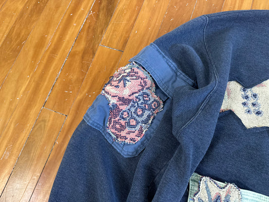 1 of 1 Handmade Floral Shattered Crewneck Multi Pocket