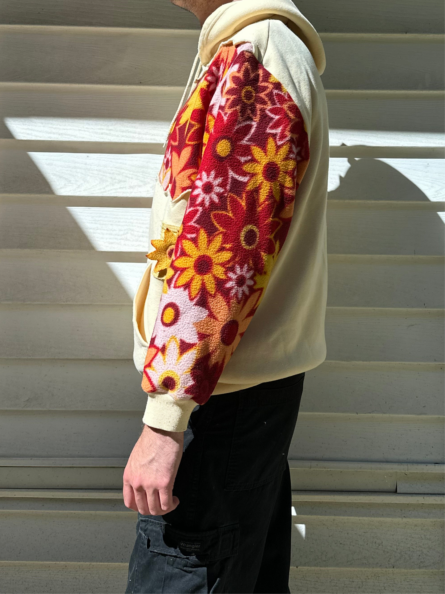1 of 1 Handmade Yellow Floral Hoodie - Fall Flowers