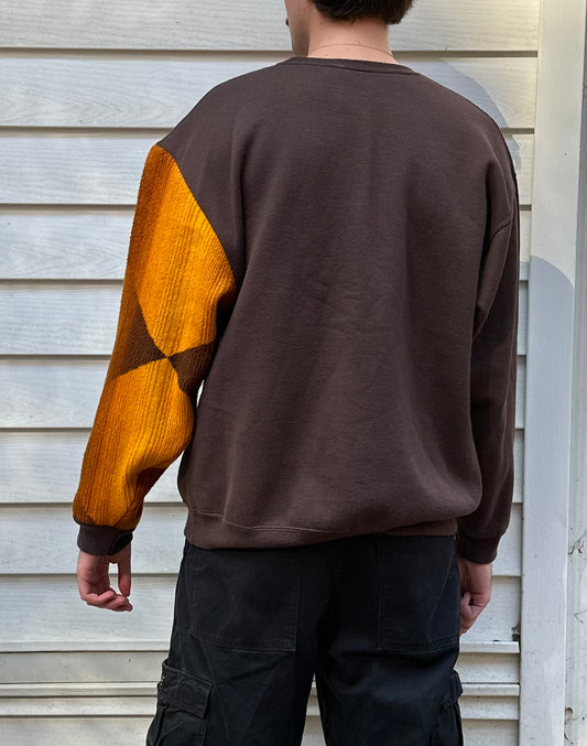 1 of 1 Handmade Pyramids Fractured Brown Crewneck Sweatshirt