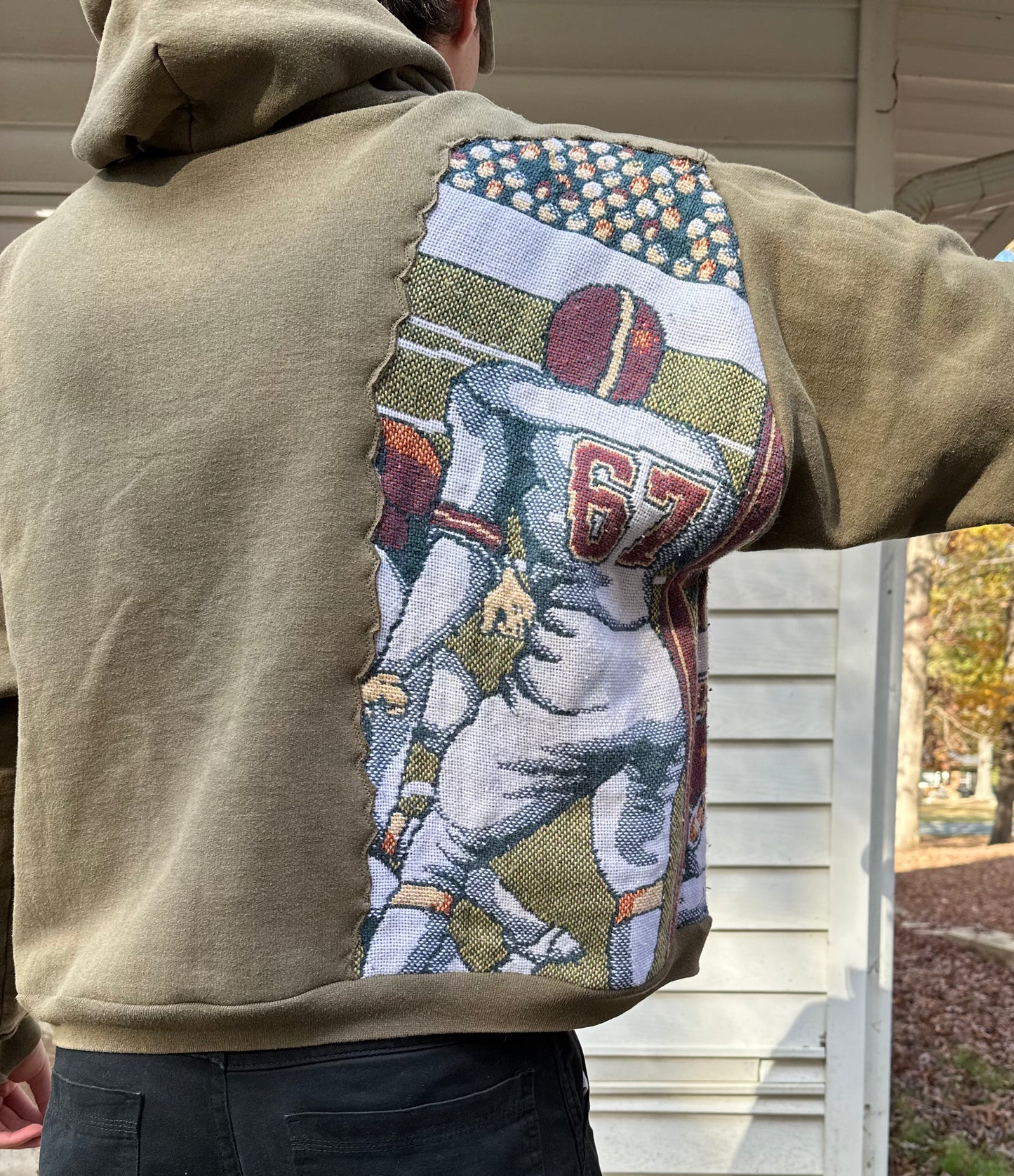 1 of 1 Handmade Champions Fall Football Green 67 Hoodie