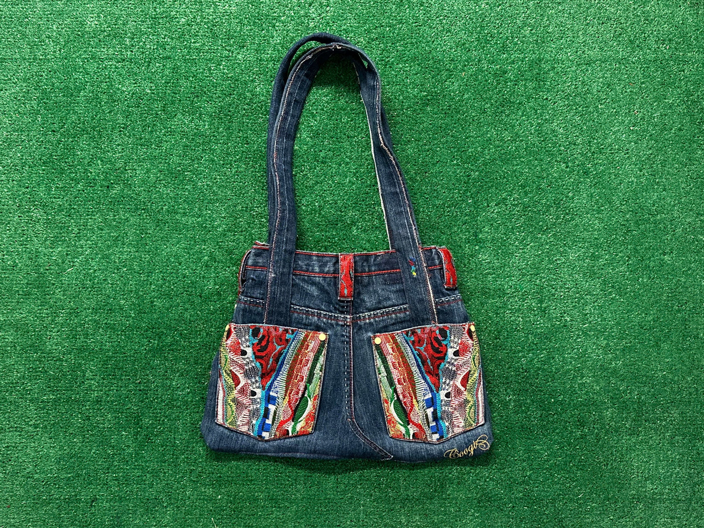 1 of 1 Handmade Abstract Denim Tote Bag - A Pair of Purse