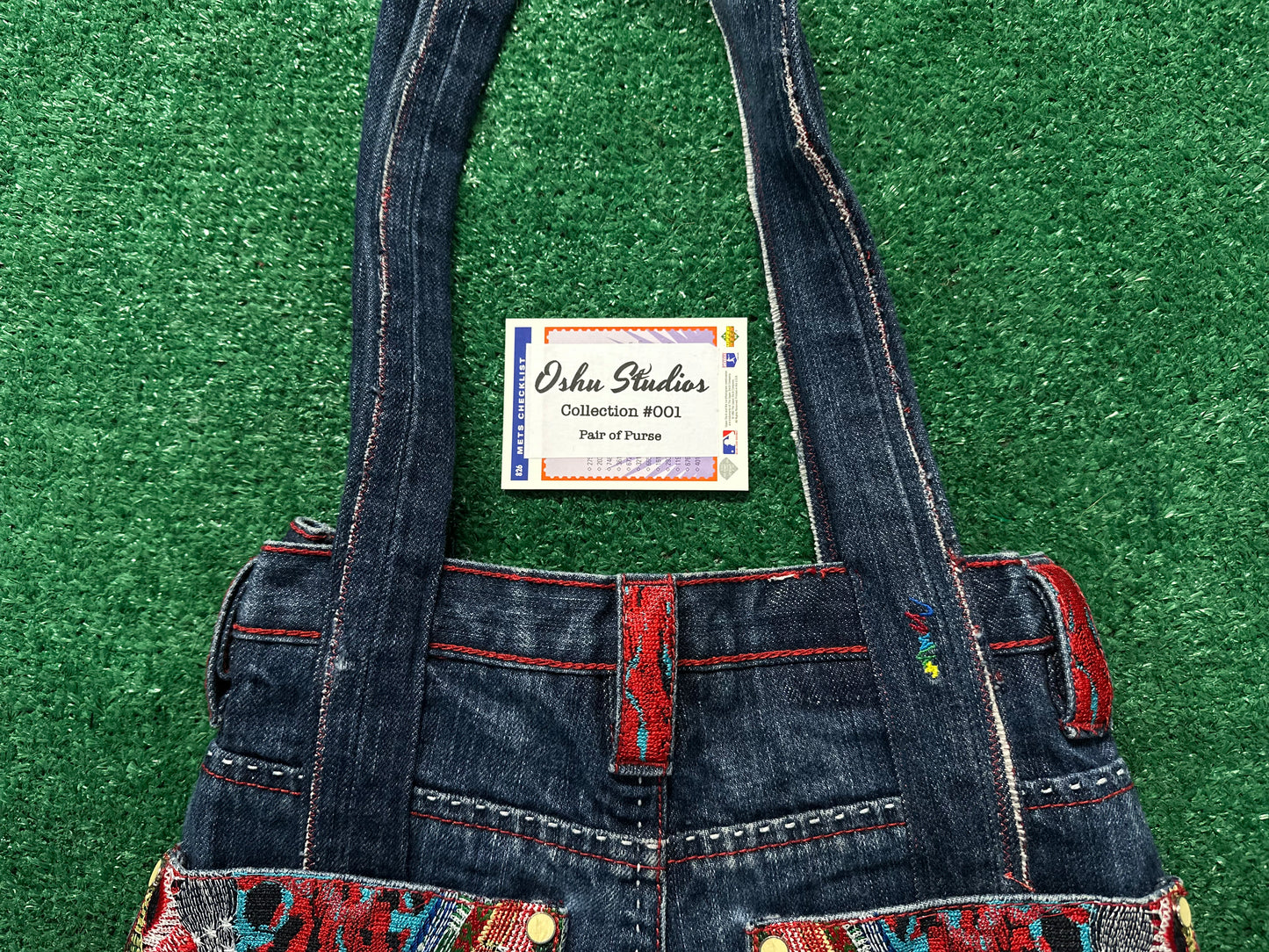 1 of 1 Handmade Abstract Denim Tote Bag - A Pair of Purse