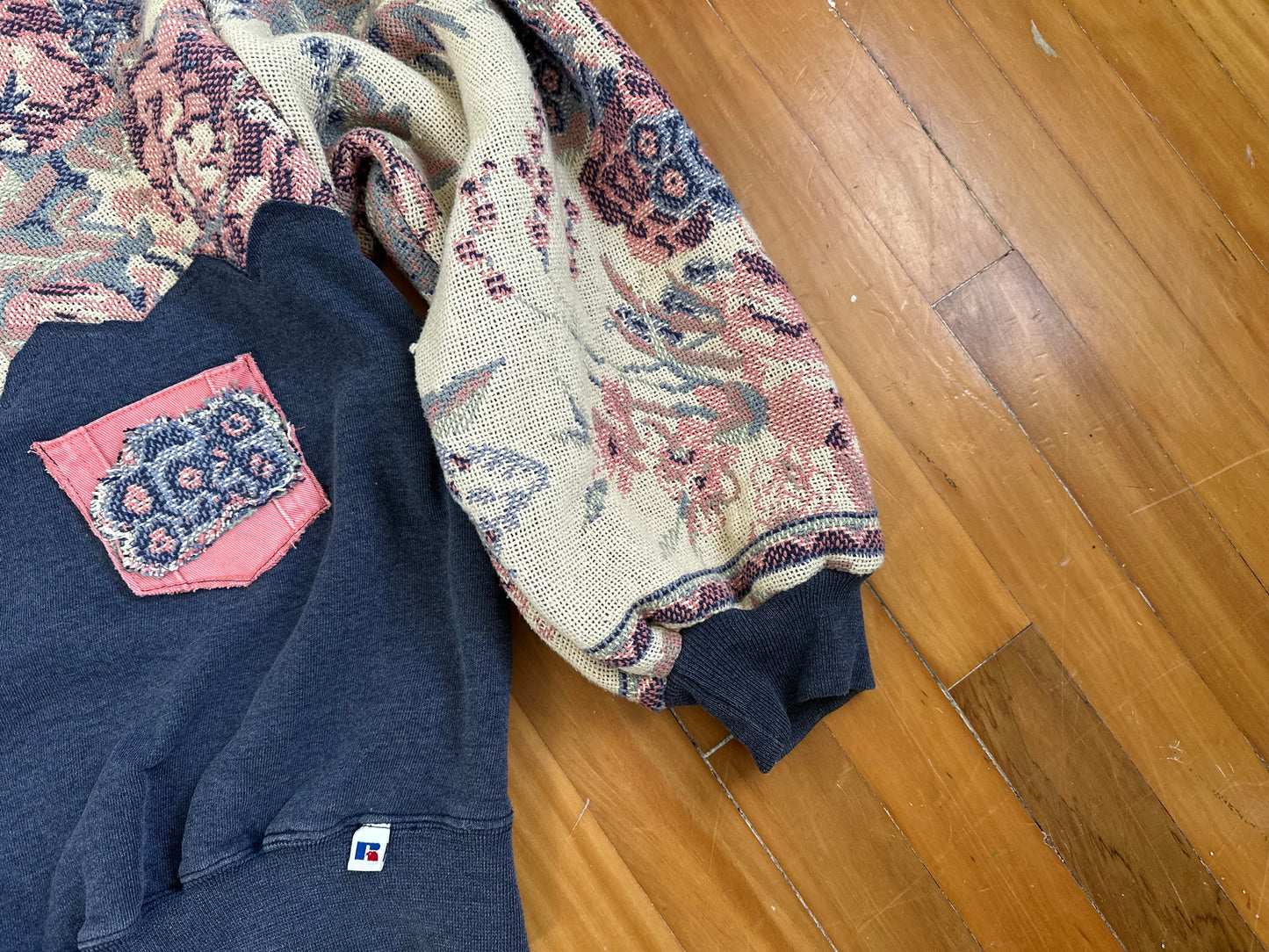 1 of 1 Handmade Floral Shattered Crewneck Multi Pocket