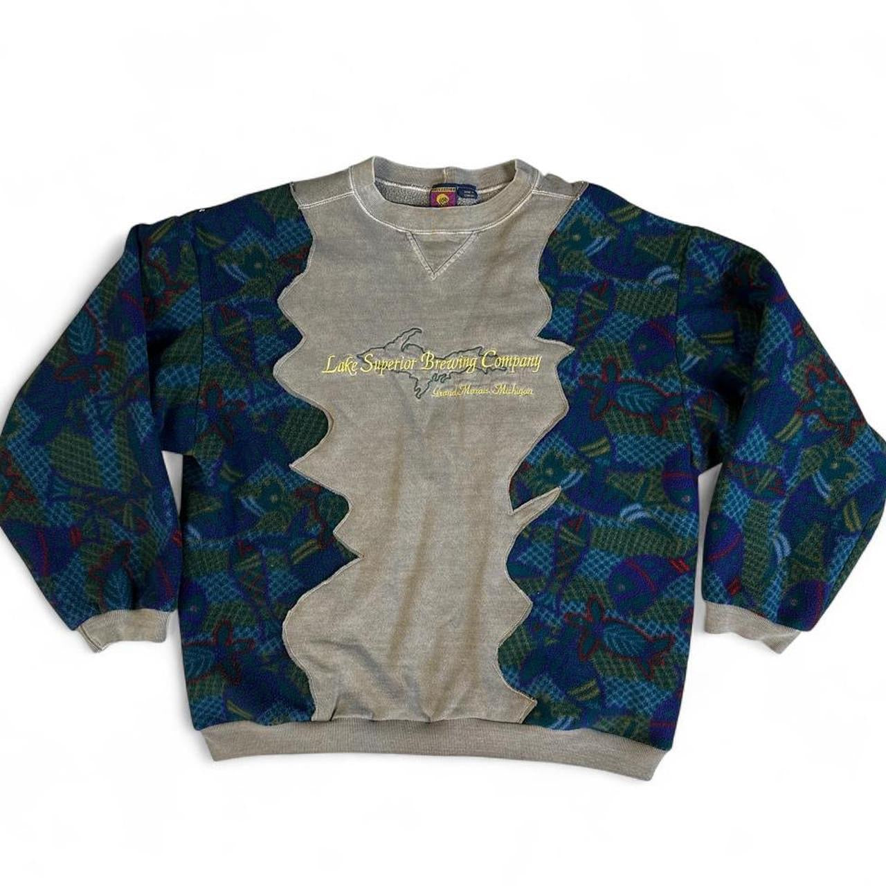 1 of 1 Handmade Lake Superior Fish Fleece Sweatshirt