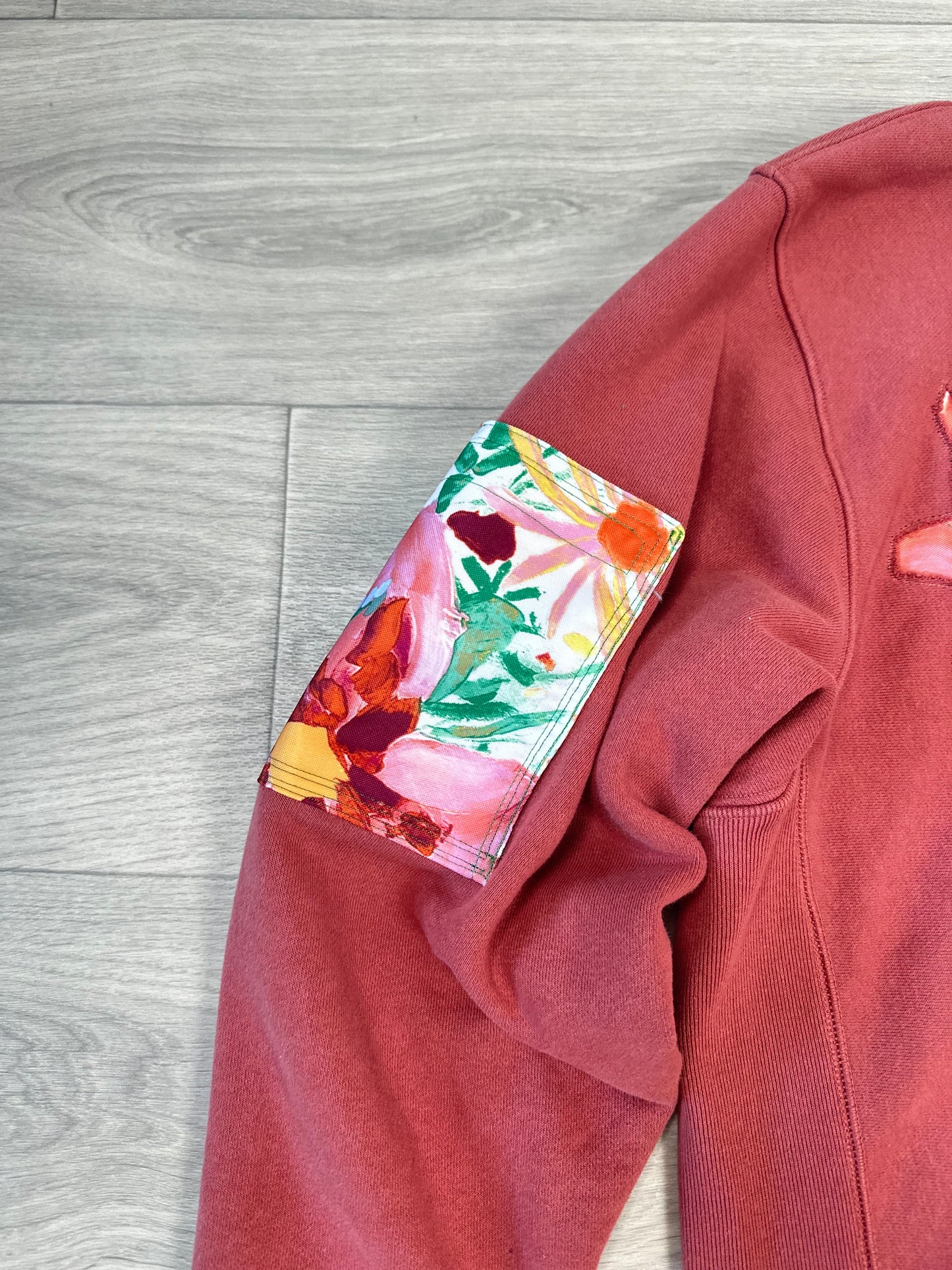 1 of 1 Handmade Champion Floral Quarter Zip Sweatshirt