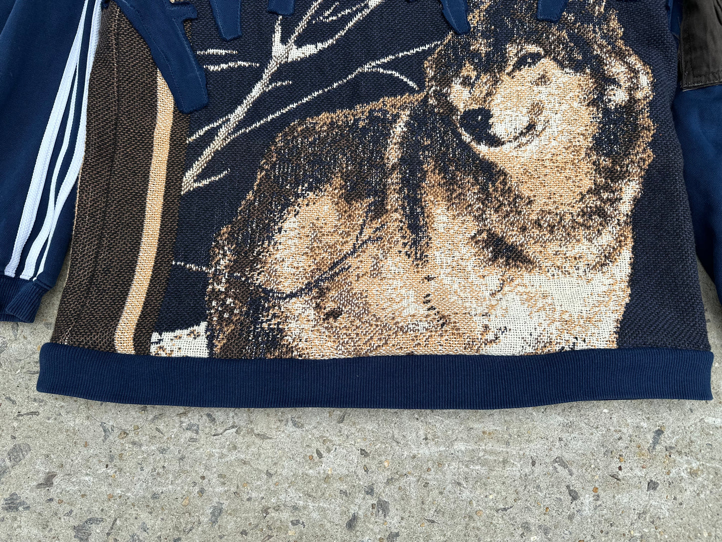 Adidas Navy Blue Howling Wolves Reworked Hoodie