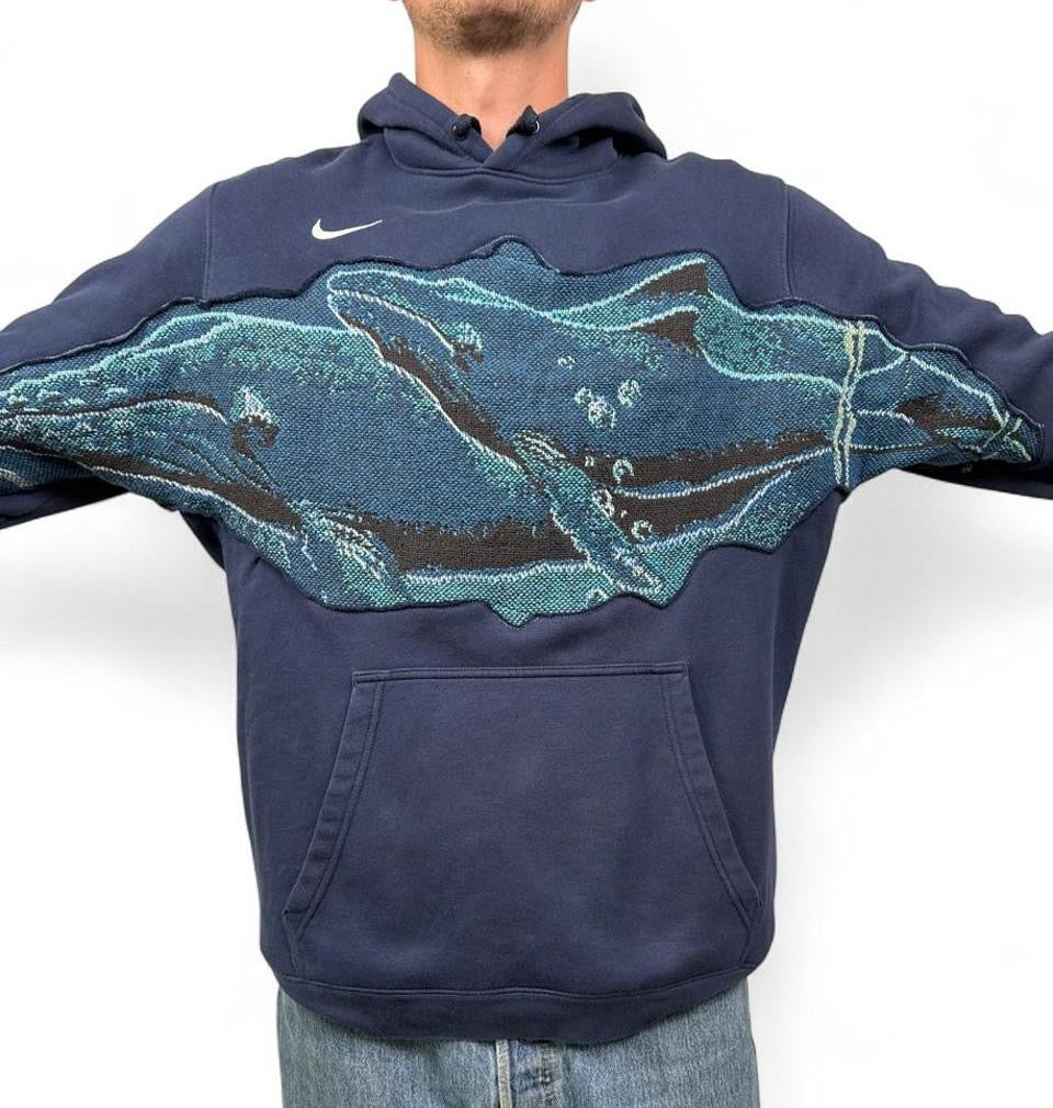 1 of 1 Handmade Humpback Whale Nike Hoodie