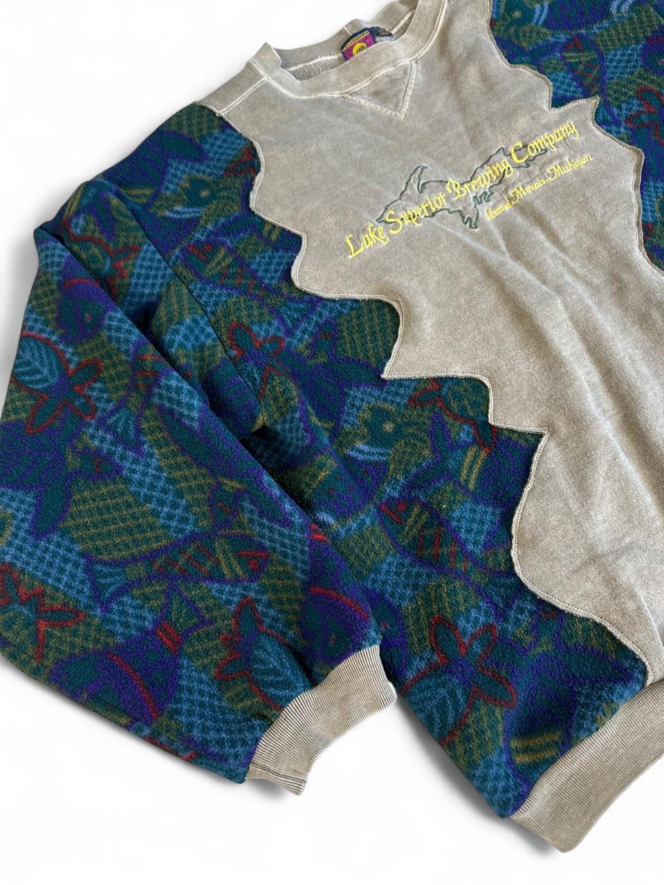 1 of 1 Handmade Lake Superior Fish Fleece Sweatshirt