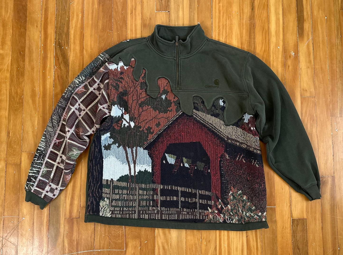 1 of 1 Handmade Carhartt Farm Quarter Zip Jacket