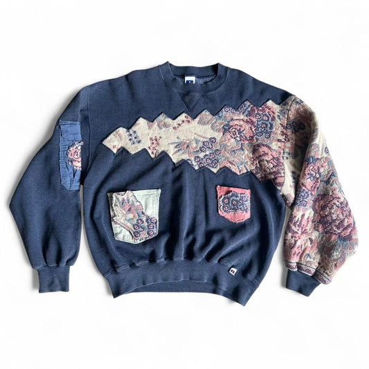 1 of 1 Handmade Floral Shattered Crewneck Multi Pocket