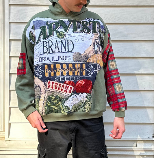 1 of 1 Handmade Fall Harvest Green Blanket Hoodie
