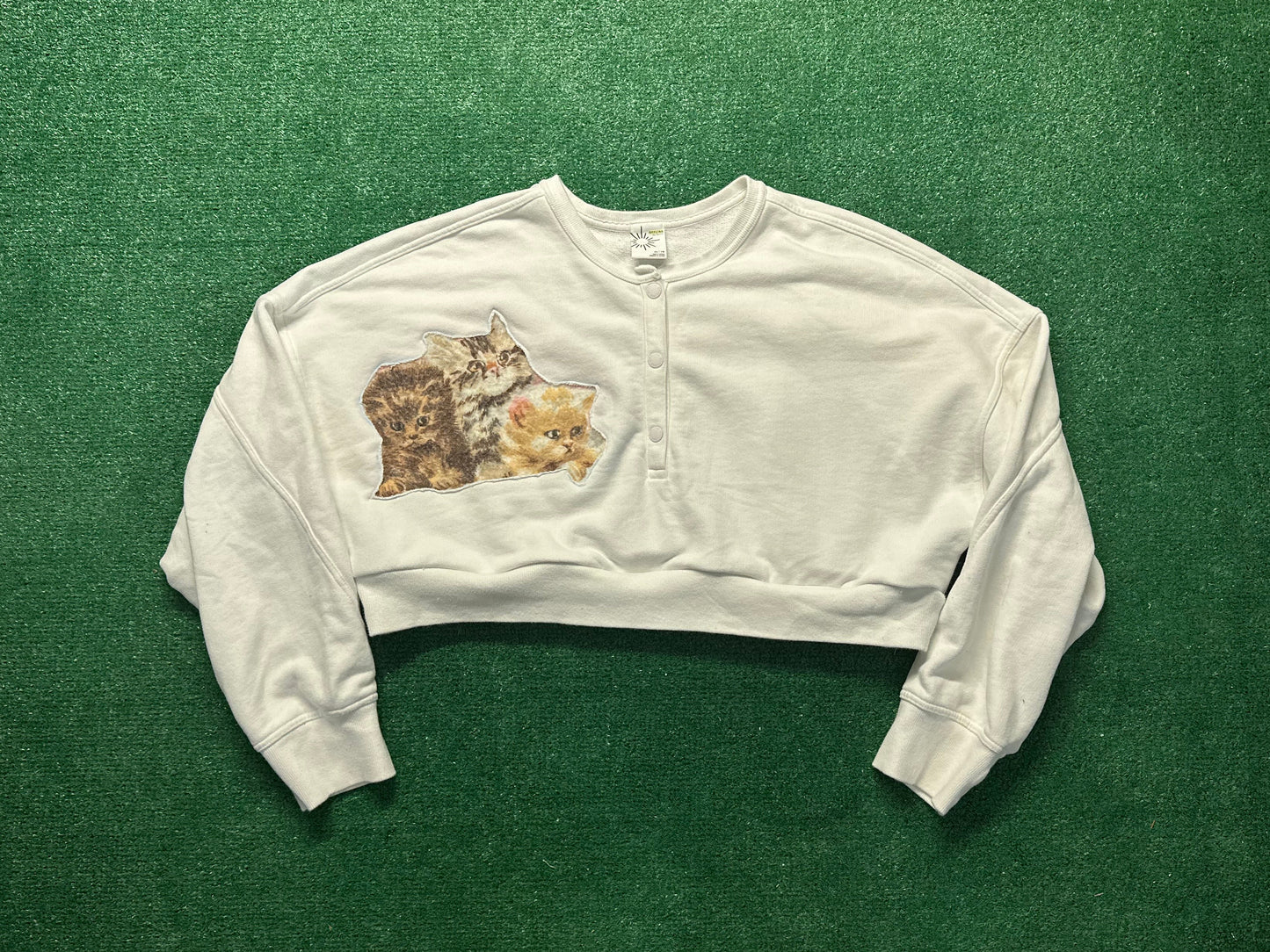 1 of 1 Handmade Cropped Kitten & Thread Sweatshirt