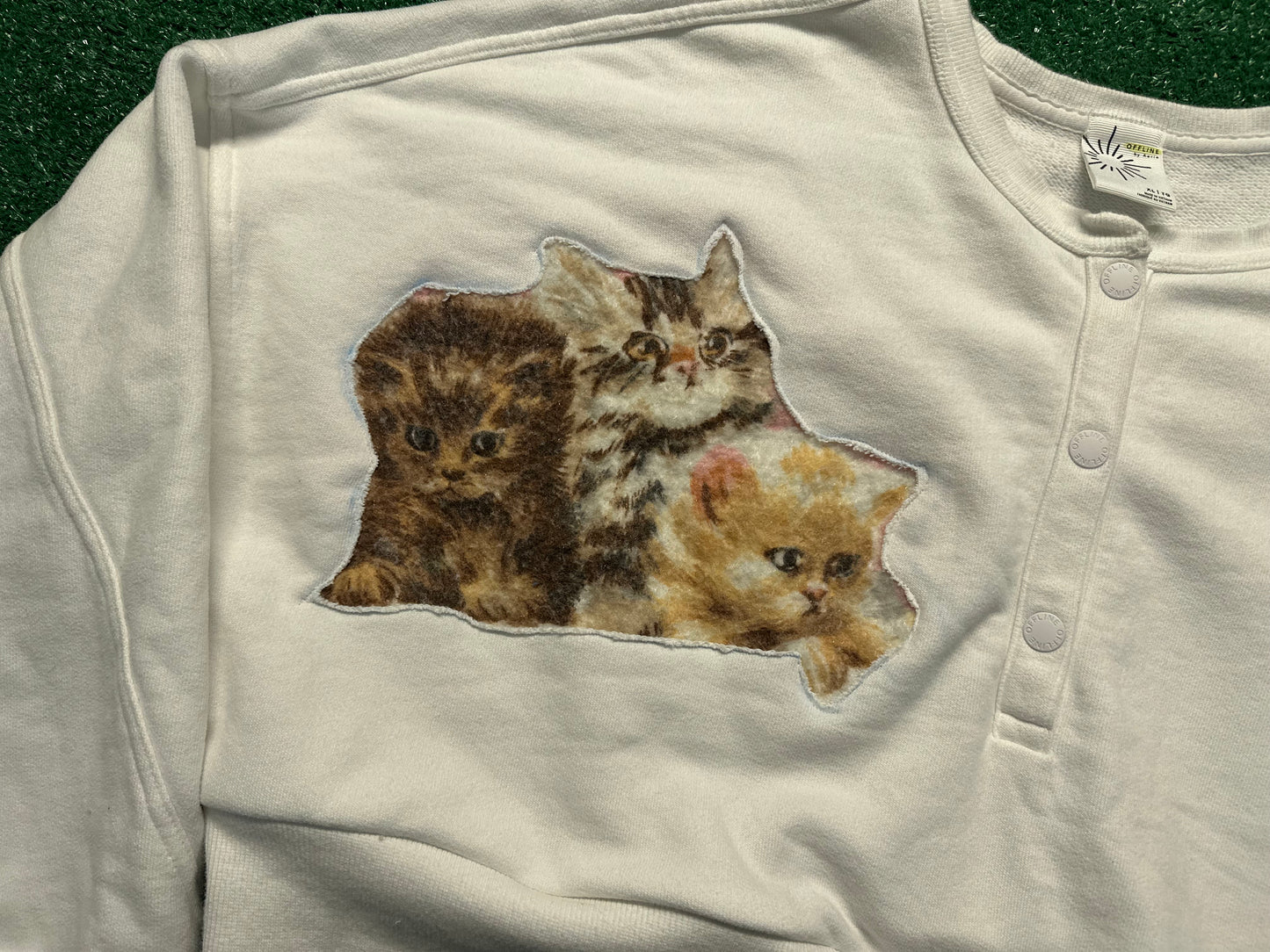 1 of 1 Handmade Cropped Kitten & Thread Sweatshirt