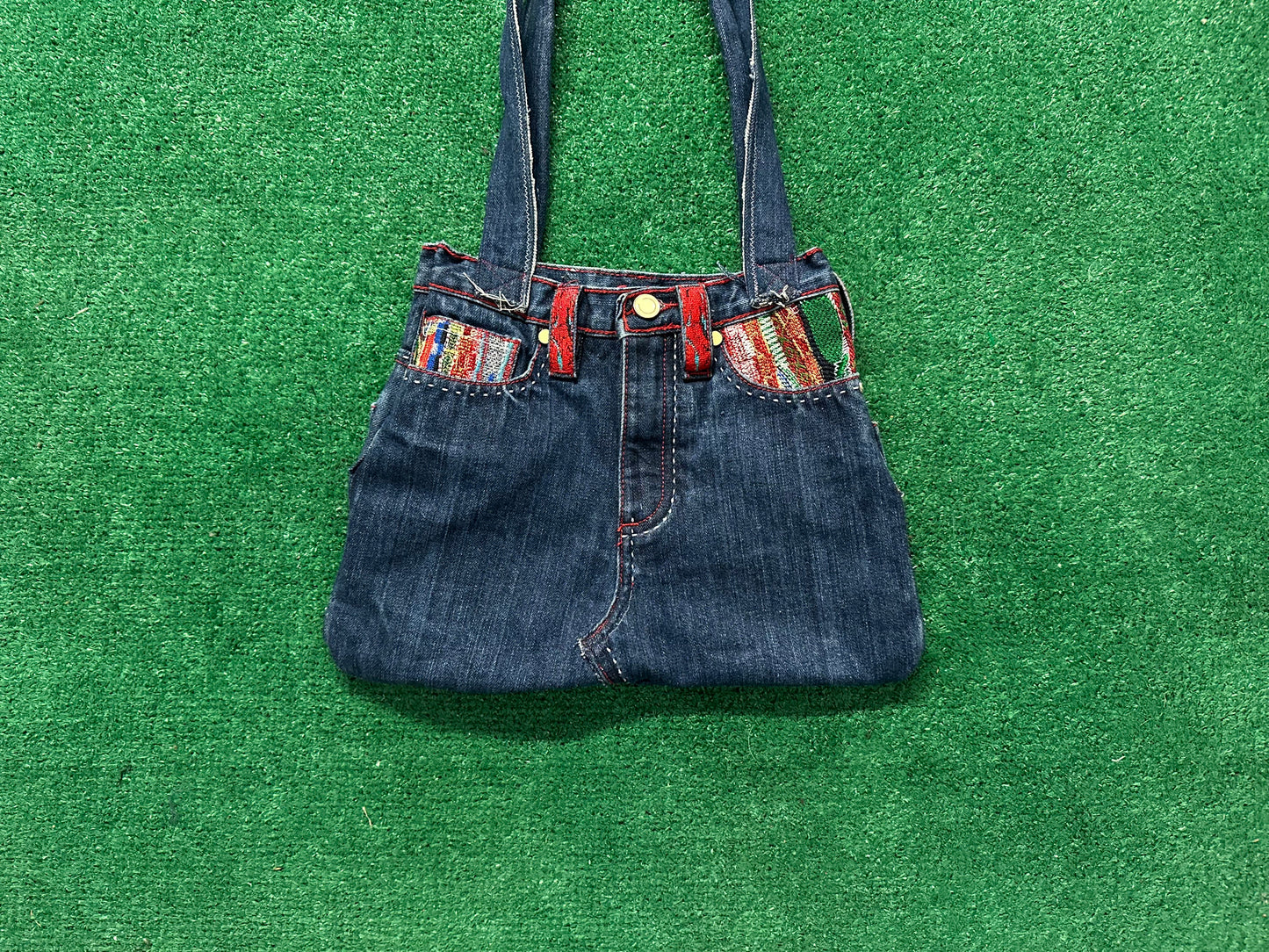 1 of 1 Handmade Abstract Denim Tote Bag - A Pair of Purse
